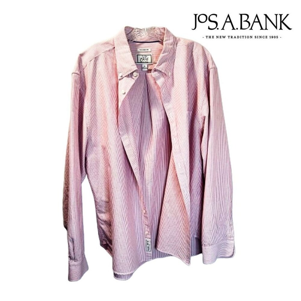 Jos A Bank 1905 Collection Mens Dress Shirt Tailored‎ Fit Lin
